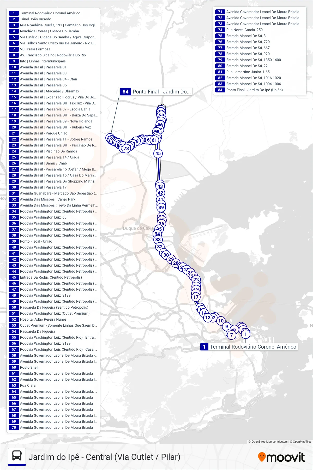 Rota e paradas da linha de ônibus 556C (Jardim Do Ipê) no mapa