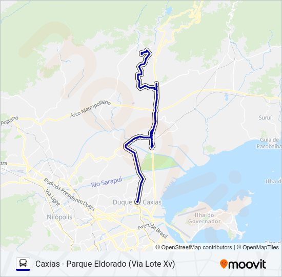 Mapa da linha 558I de ônibus