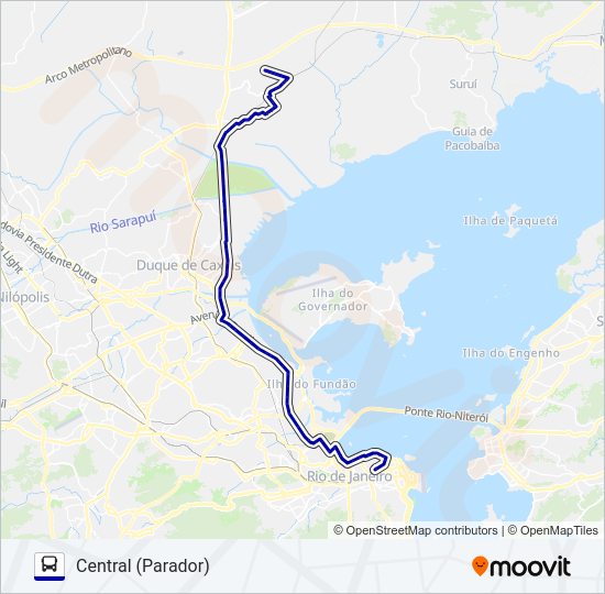 Mapa da linha 3471C de ônibus