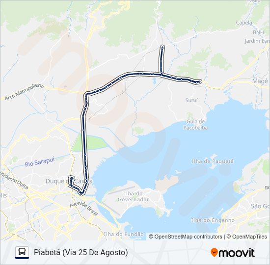 Mapa da linha 406I de ônibus