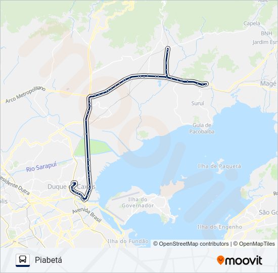 Mapa da linha 406I de ônibus