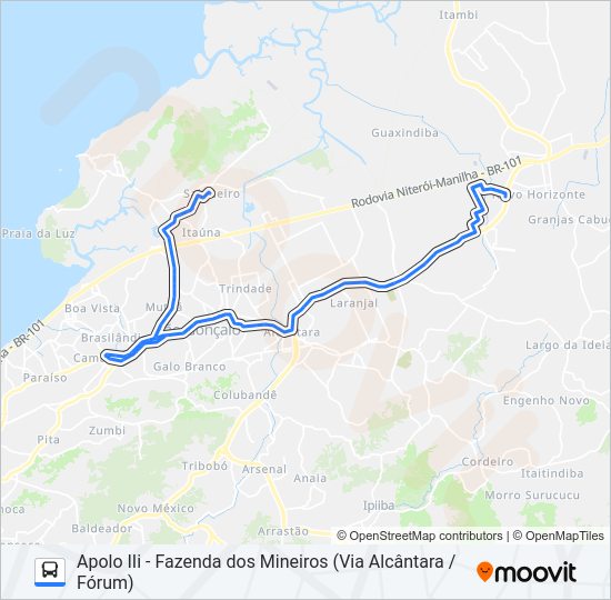 Mapa da linha 40 de ônibus