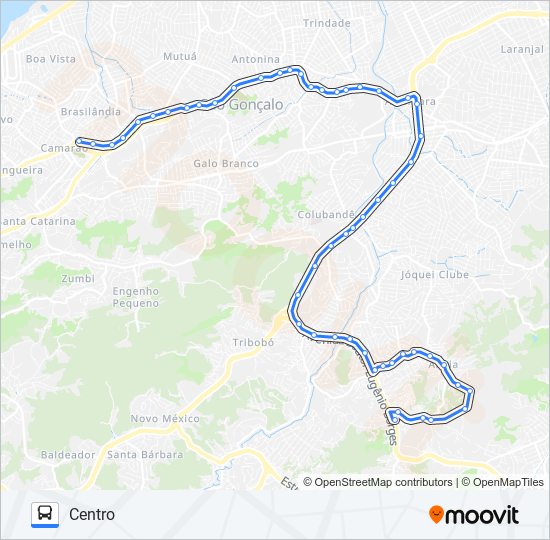 Mapa da linha 50 de ônibus