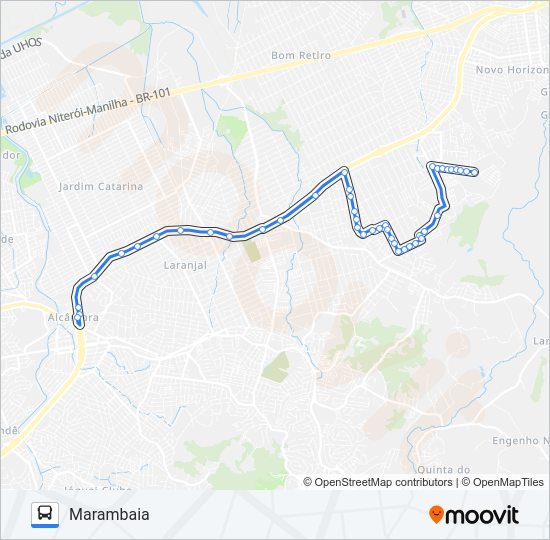 Mapa da linha 39A de ônibus