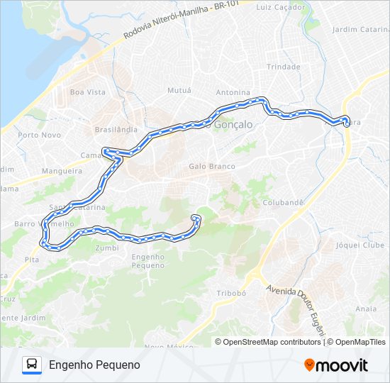 Mapa da linha 48A de ônibus