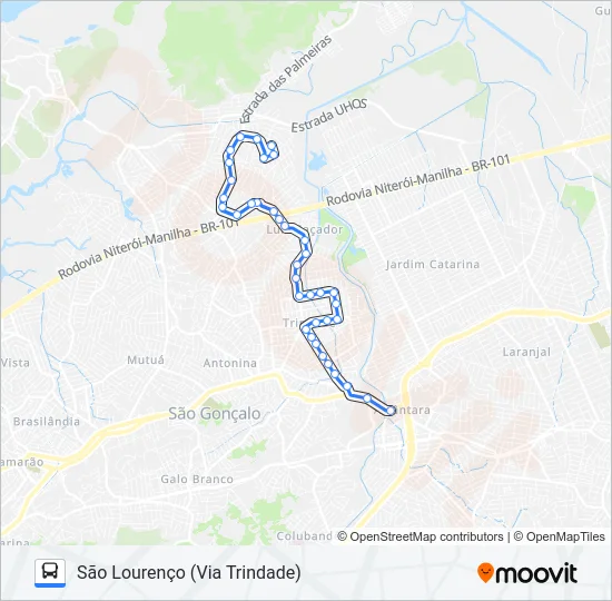 55A Bus Line Map