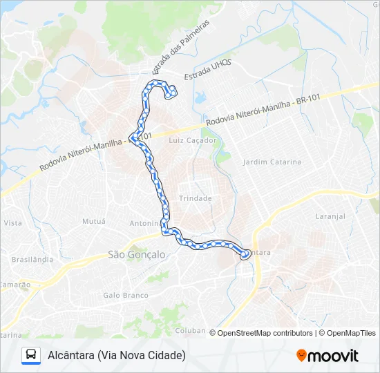 55A Bus Line Map