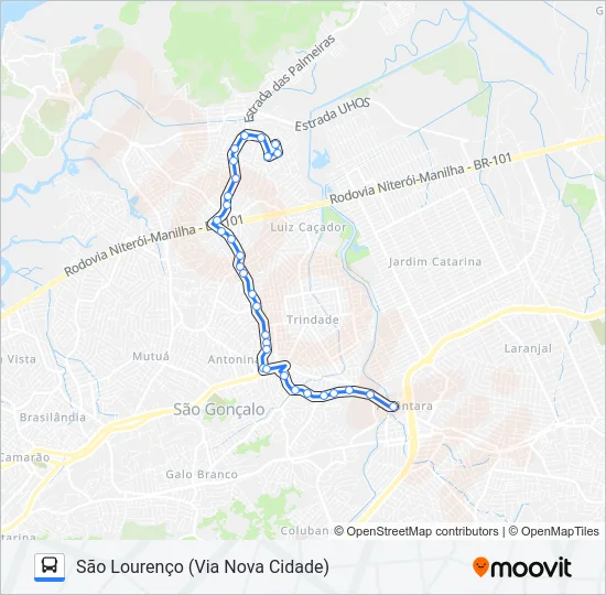 55A Bus Line Map