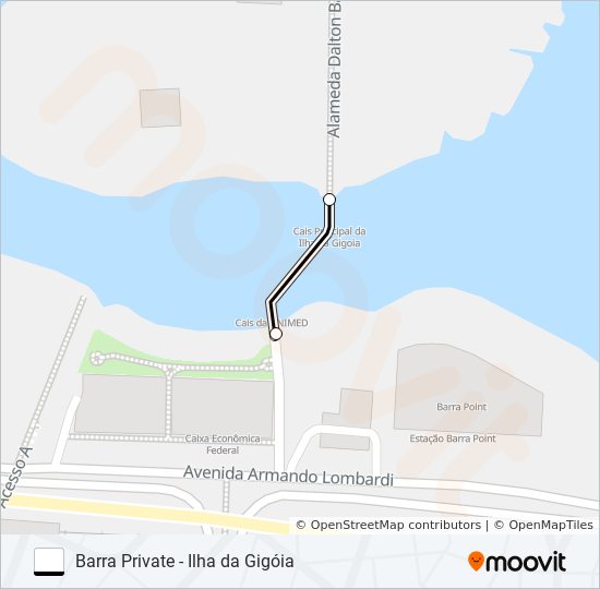 Mapa de BARRA PRIVATE - ILHA DA GIGÓIA de ferry