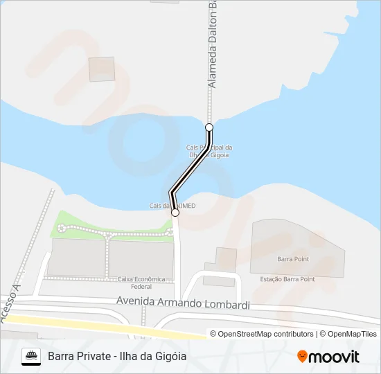 BARRA PRIVATE - ILHA DA GIGÓIA Ferry Line Map