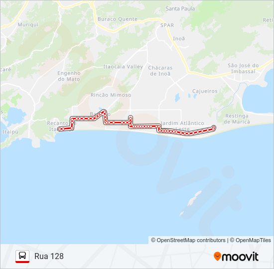 Mapa da linha E32A de ônibus