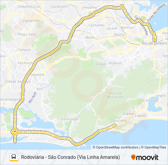 Mapa da linha 181 de ônibus
