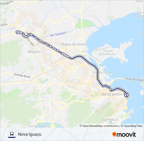 Mapa da linha 1960B (EXECUTIVO) de ônibus