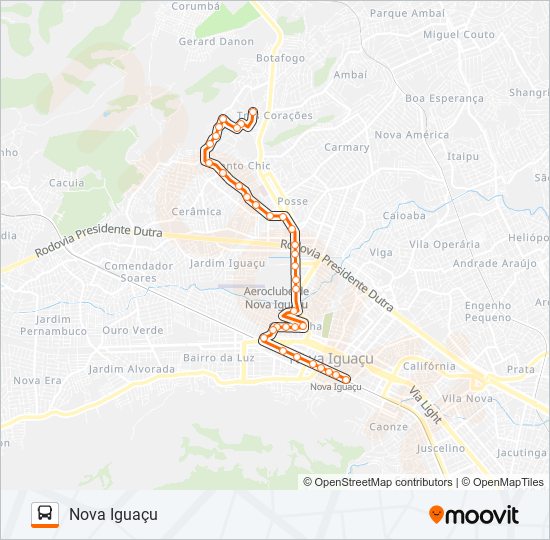 Mapa de 134 de autobús