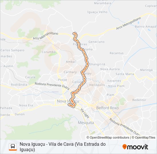 Mapa de 625 de autobús