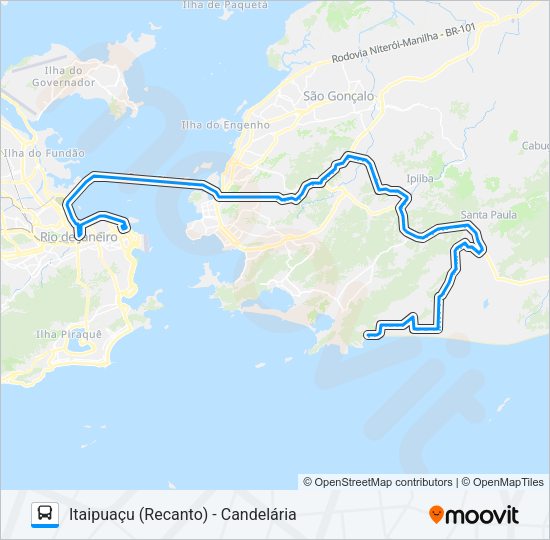 Mapa da linha 579D de ônibus