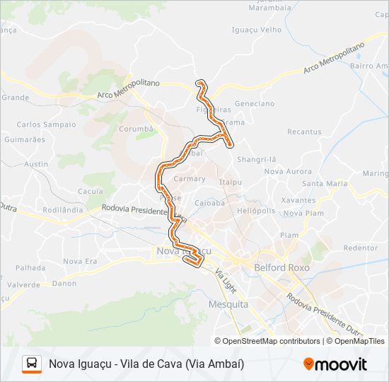 Mapa da linha 137 de ônibus