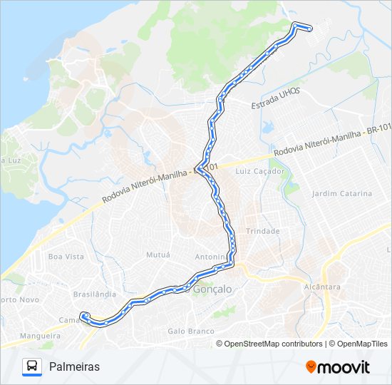 55B bus Line Map