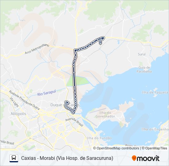 Mapa da linha 26M de ônibus
