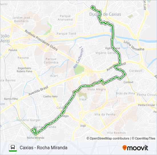 Mapa da linha 563 de ônibus
