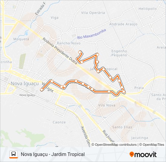 Mapa da linha 226 de ônibus