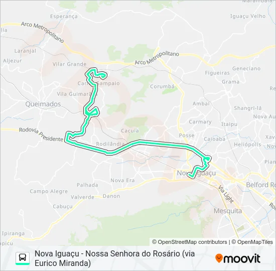 608I Bus Line Map