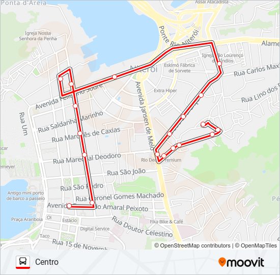 Mapa de 66C de autobús