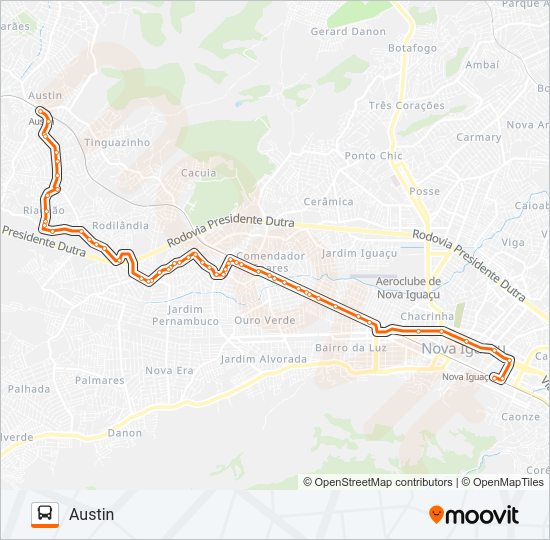 Mapa da linha 007 de ônibus