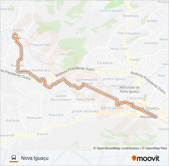 Mapa da linha 007 de ônibus