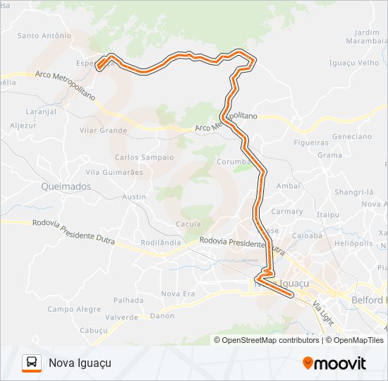 Mapa de 132 de autobús