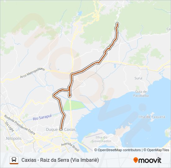 Mapa da linha 407I de ônibus