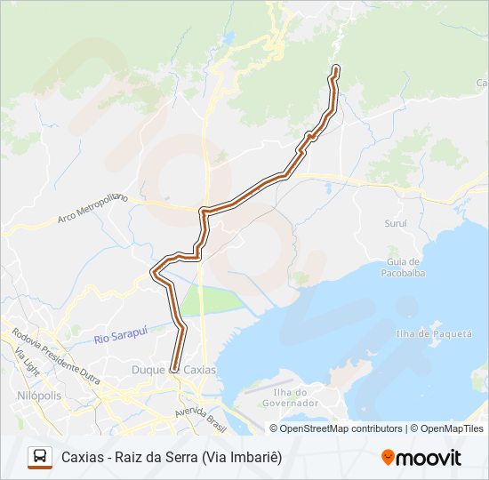 Mapa da linha 407I de ônibus