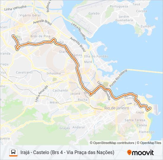 Mapa da linha 350 de ônibus