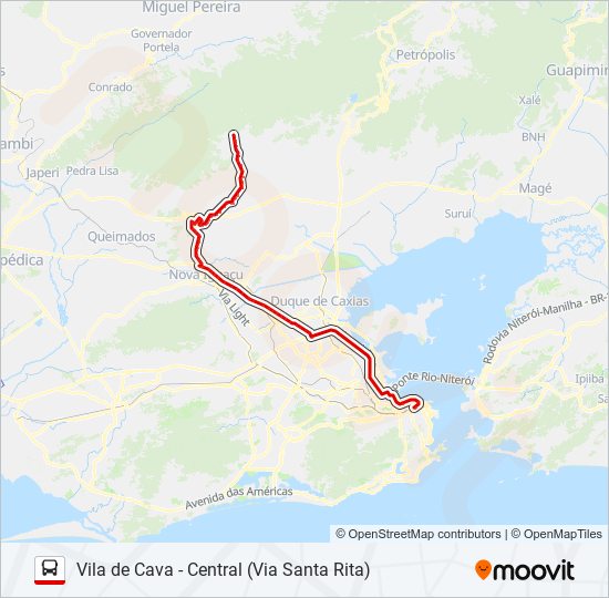 Mapa de 492B de autobús