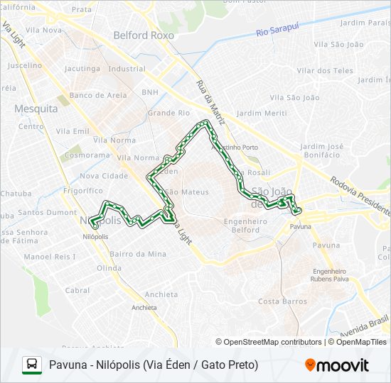 Mapa de 433I de autobús