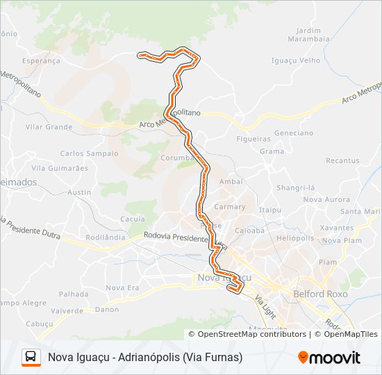 Mapa da linha 130 de ônibus