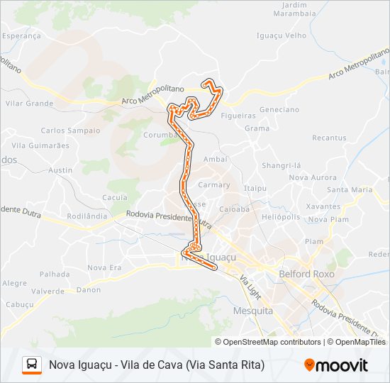 Mapa da linha 123 de ônibus