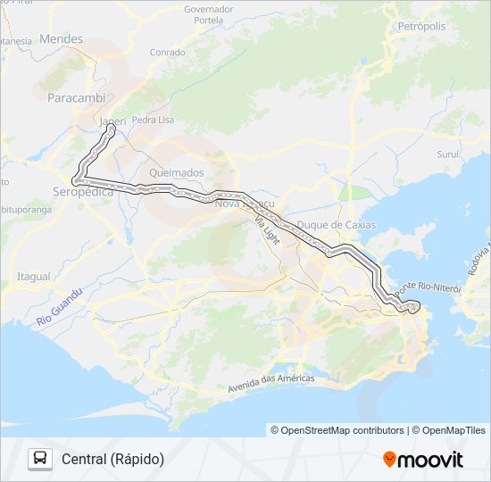 Mapa da linha 1907 (EXECUTIVO) de ônibus