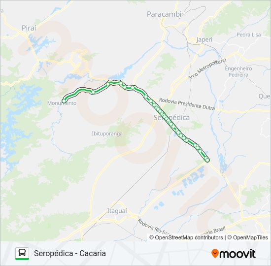 Mapa da linha 438P de ônibus