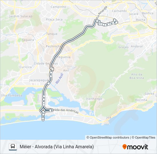 Mapa da linha 693 de ônibus