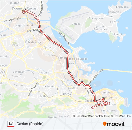 Mapa da linha 108C de ônibus