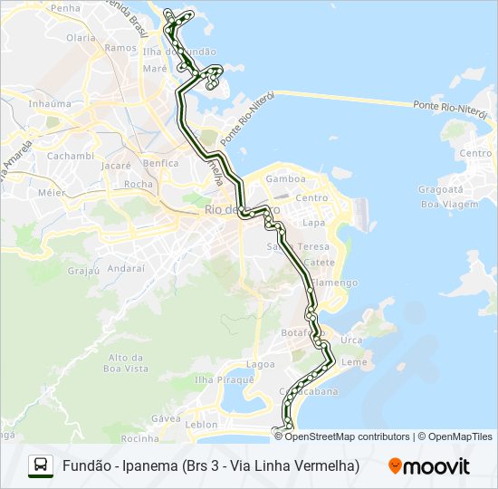 Mapa da linha 485 de ônibus