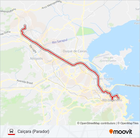 Mapa de 498B de autobús