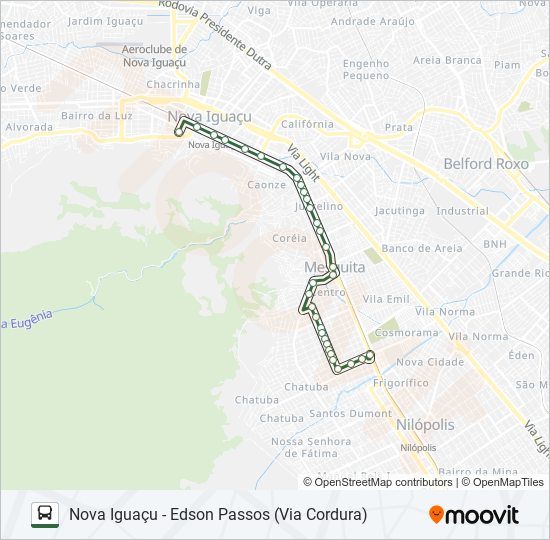 Mapa de 670I de autobús