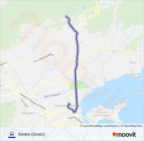 Mapa da linha 01 de ônibus