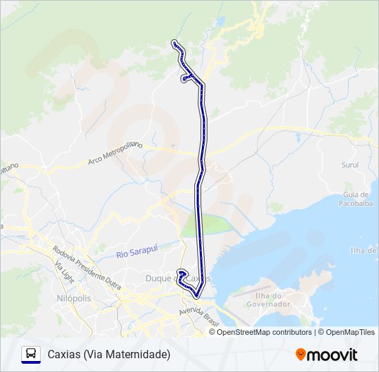 Mapa da linha 01 de ônibus