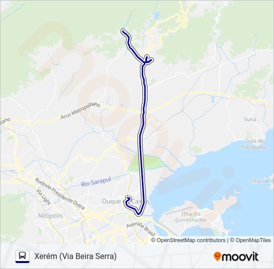 Mapa da linha 01 de ônibus