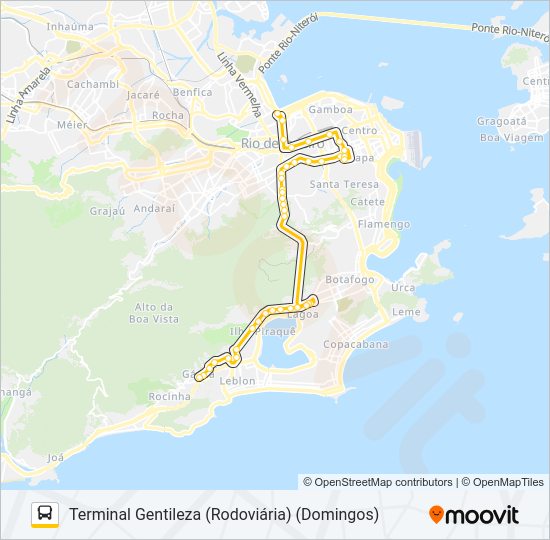 Mapa da linha 112 de ônibus