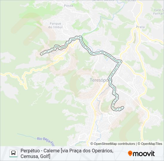 Mapa da linha P03A de ônibus