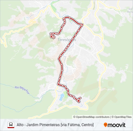 Mapa de 13A de autobús